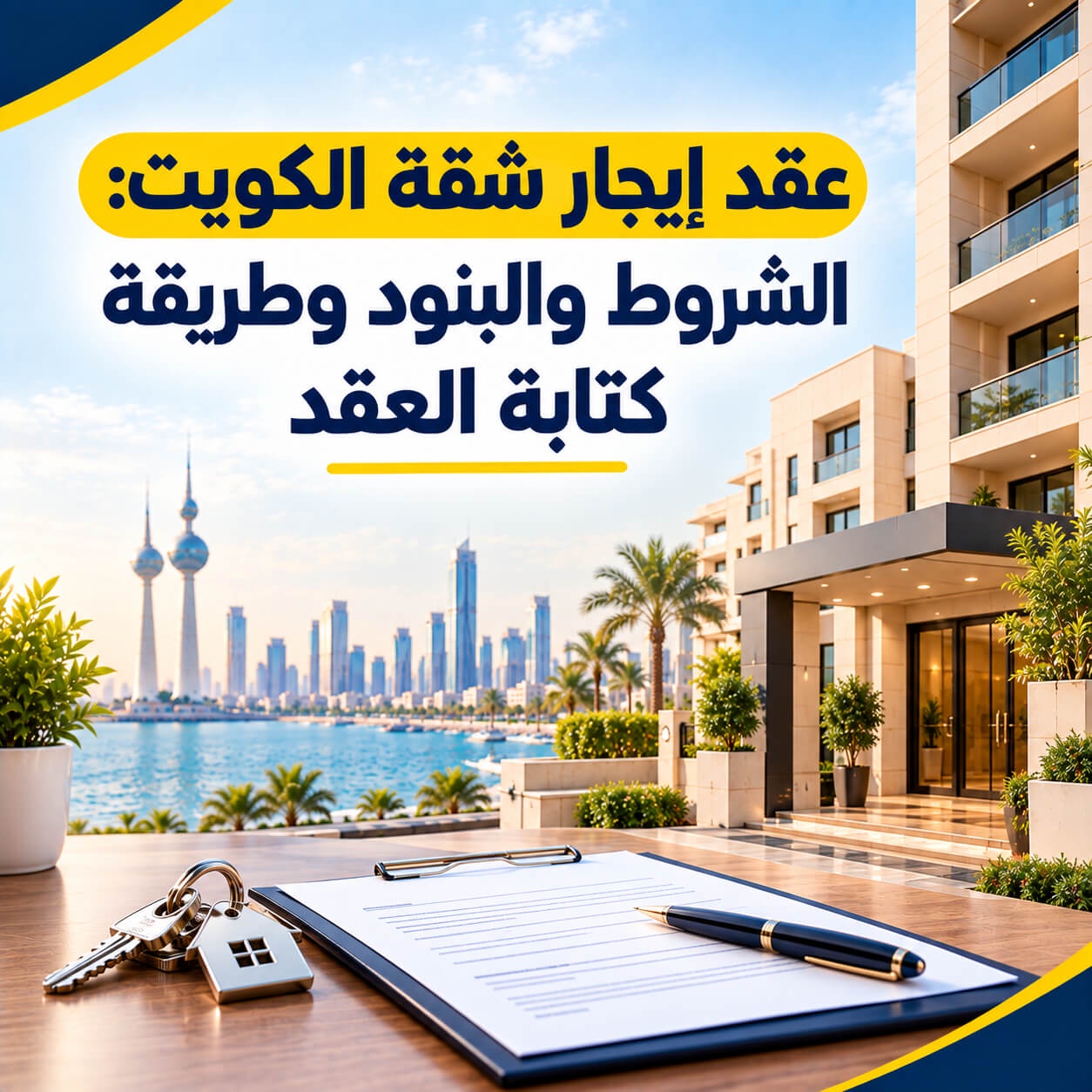                                                 عقد إيجار شقة الكويت: الشروط والبنود وطريقة كتابة العقد