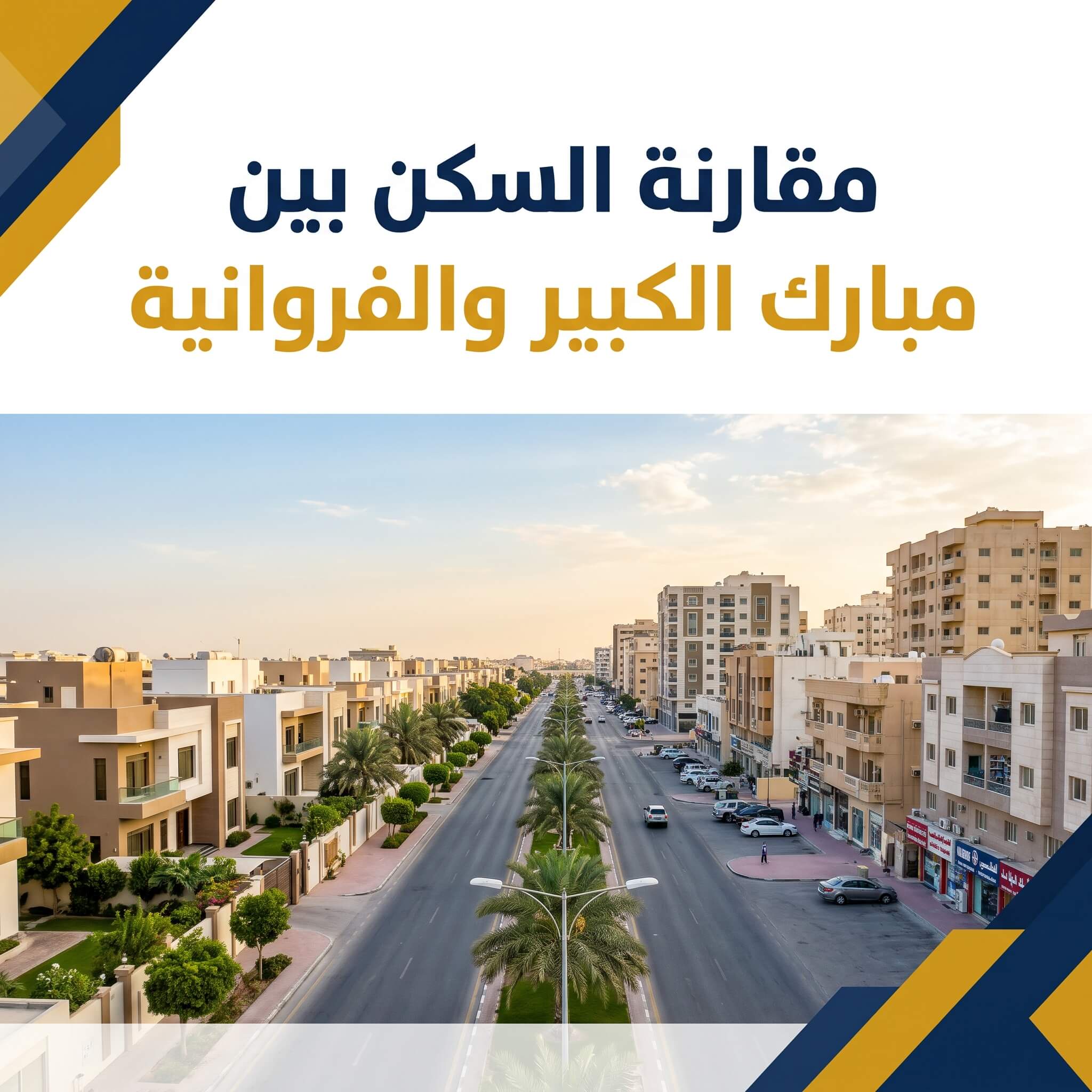                                                 مقارنة السكن بين مبارك الكبير والفروانية